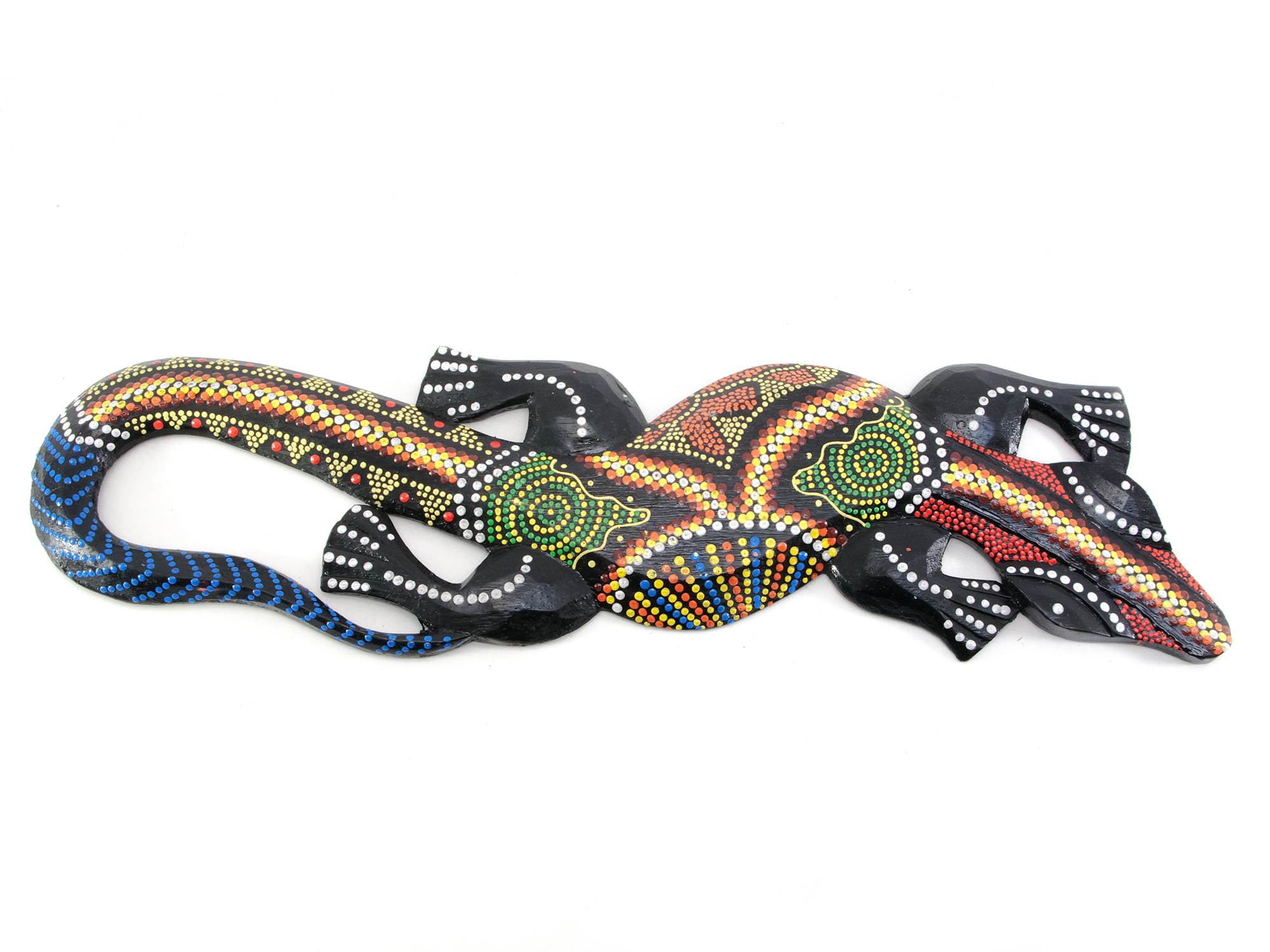 Ящерица расписная деревянная (39х10,5х1 см) Статуэтка Ящерица расписная деревянная (39х10,5х1 см)