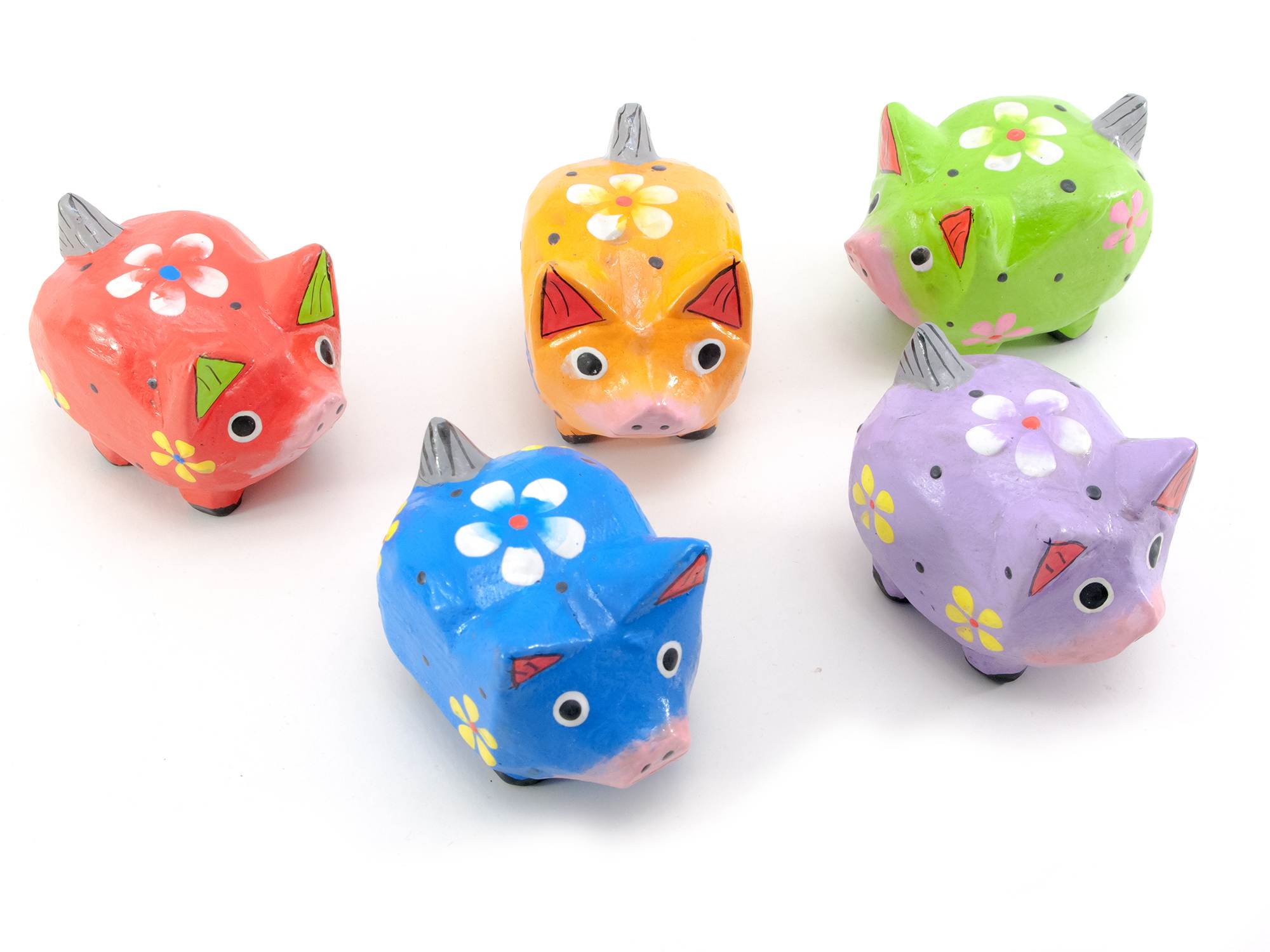 Свинки деревянные расписные набор 5 шт (1 шт-7х5,5х4 см) Свинки деревянные расписные набор 5 шт (1 шт-7х5,5х4 см)