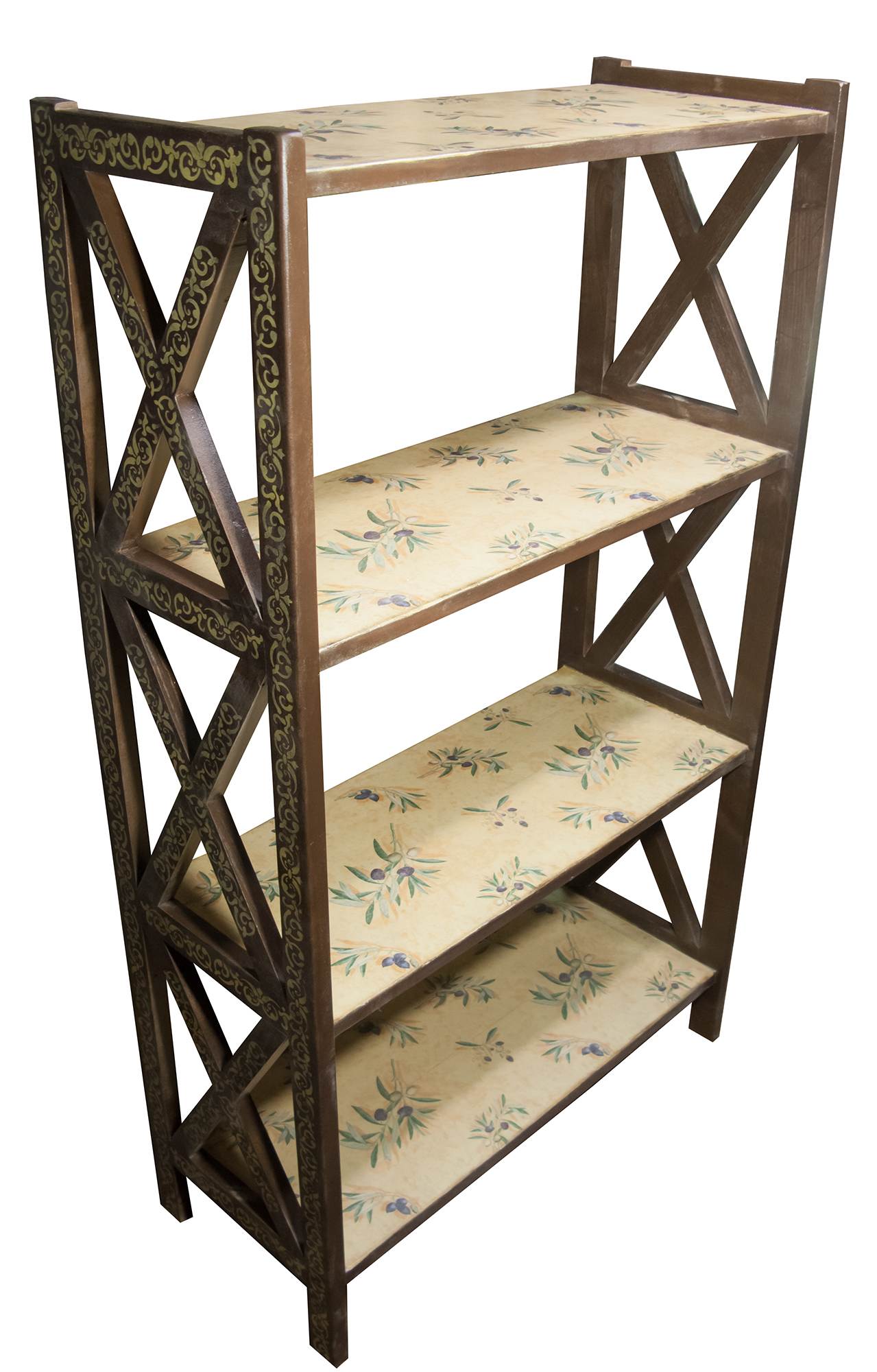 Этажерка Оливки коричневый, 4 полки, массив дерева (70х120х30 см.) Этажерка Оливки коричневый, 4 полки, массив дерева (70х120х30 см.)