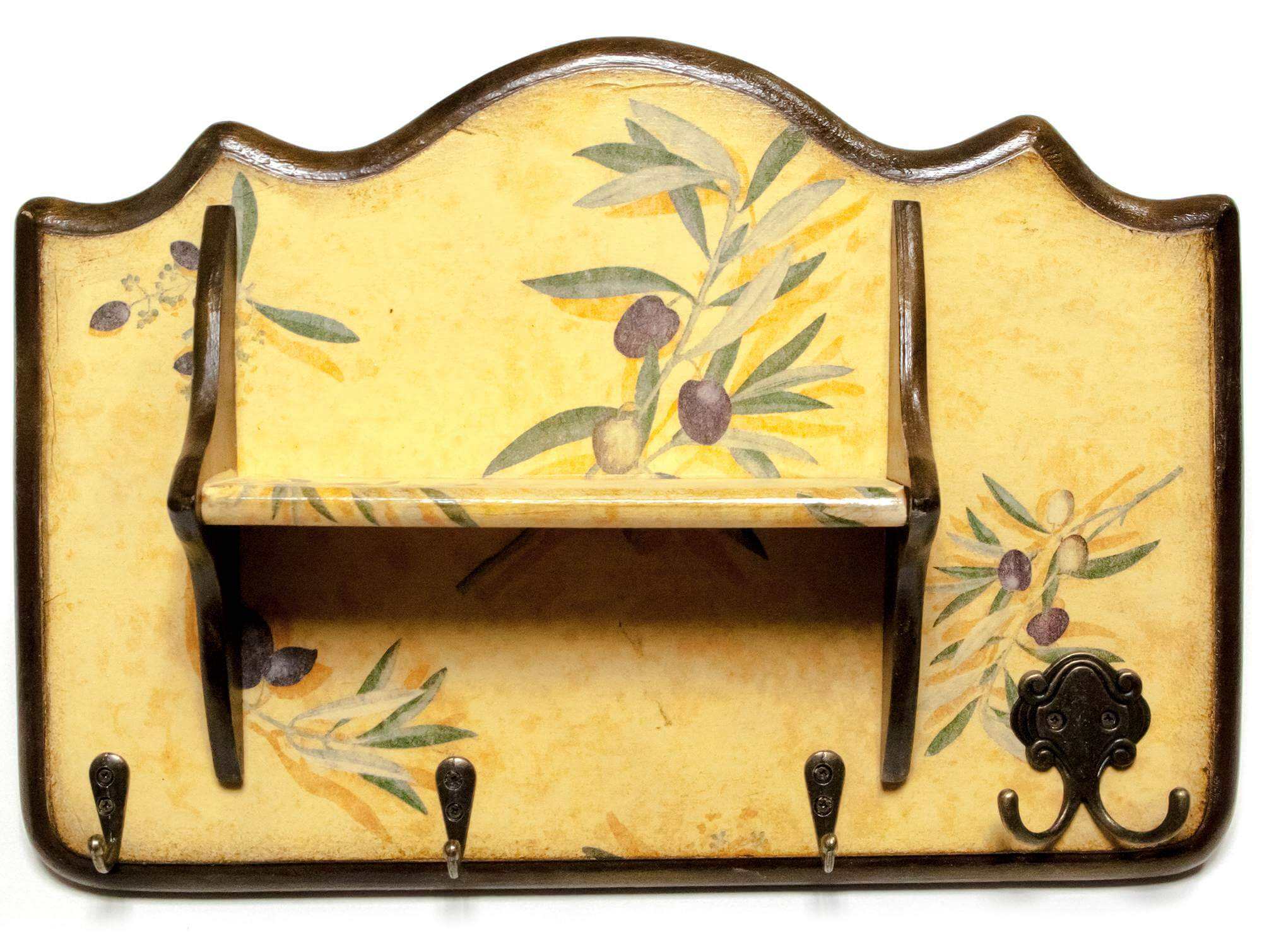 Ключница вешалка Оливка, с полкой, массив дерева (24х35 см.) Ключница вешалка Оливка, с полкой, массив дерева (24х35 см.)