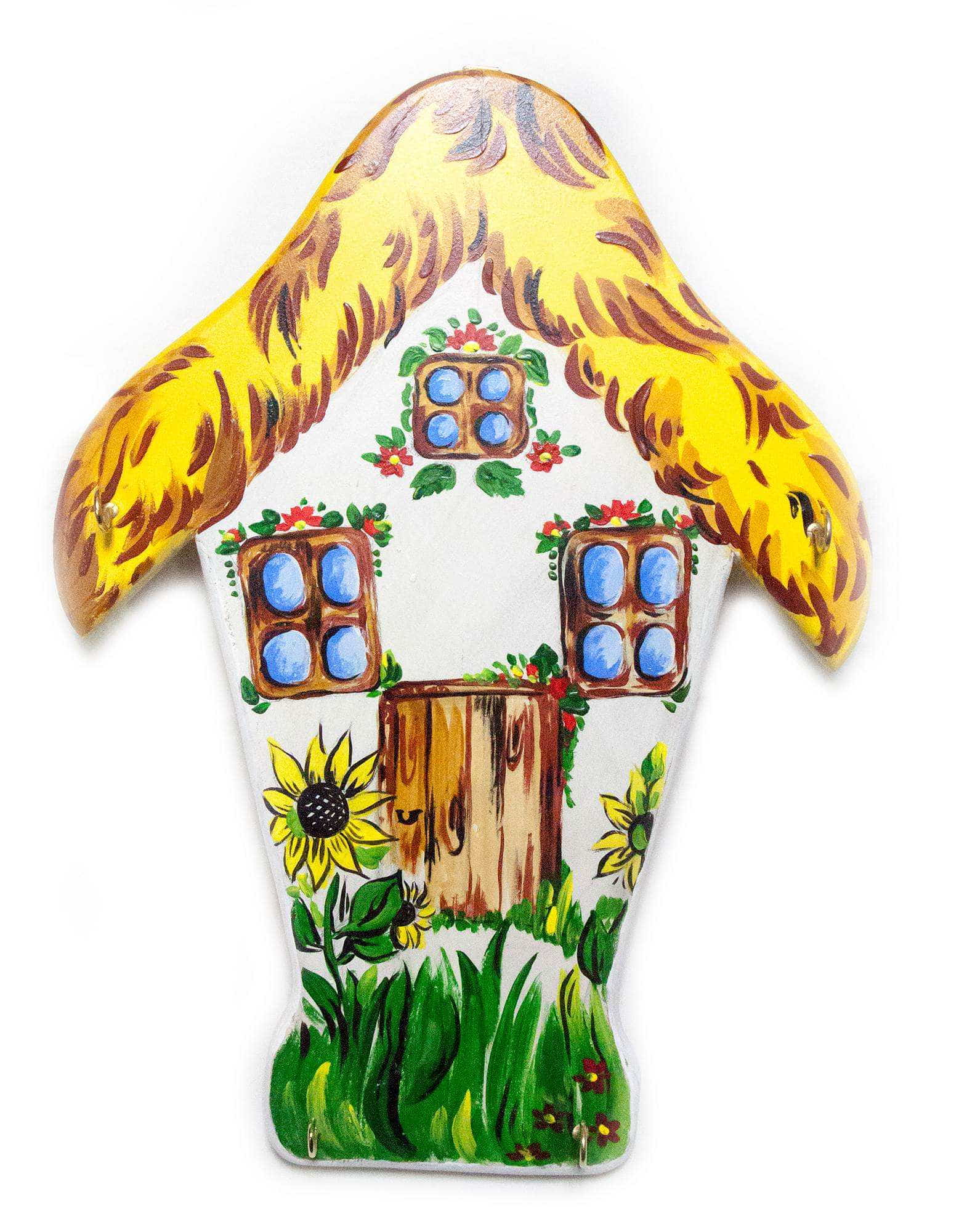 Ключница Домик, расписано вручную, массив дерева (26х35х1,5 см) Ключница Домик, расписано вручную, массив дерева (26х35х1,5 см)