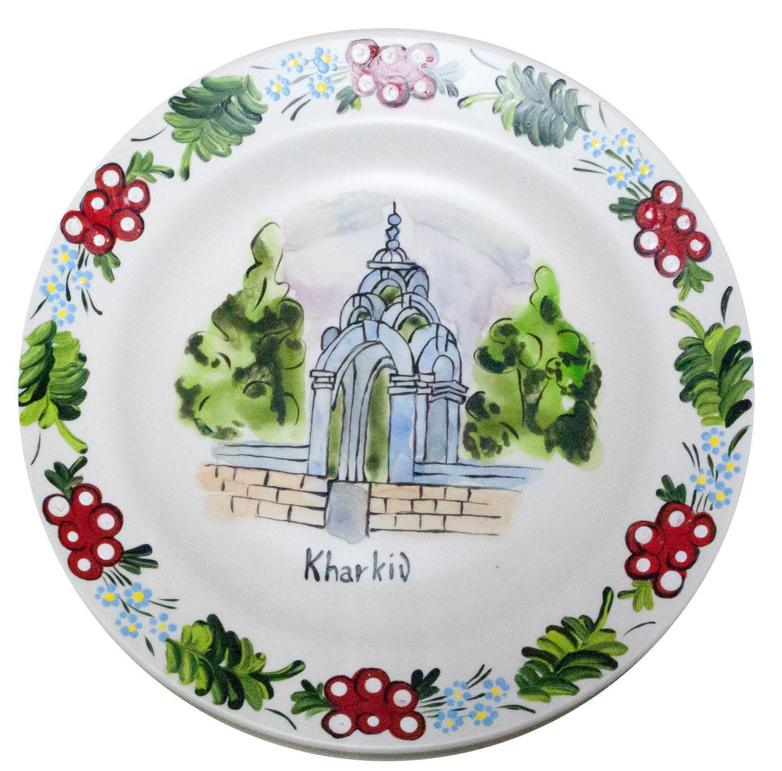 Тарелка Зеркальная струя расписано вручную (d-24 см) Тарелка Зеркальная струя расписано вручную (d-24 см)