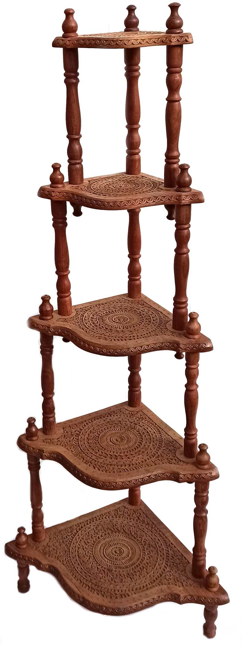 Этажерка на 5 полок розовое дерево (151 х 61 х 44 см) Этажерка на 5 полок розовое дерево (151 х 61 х 44 см)