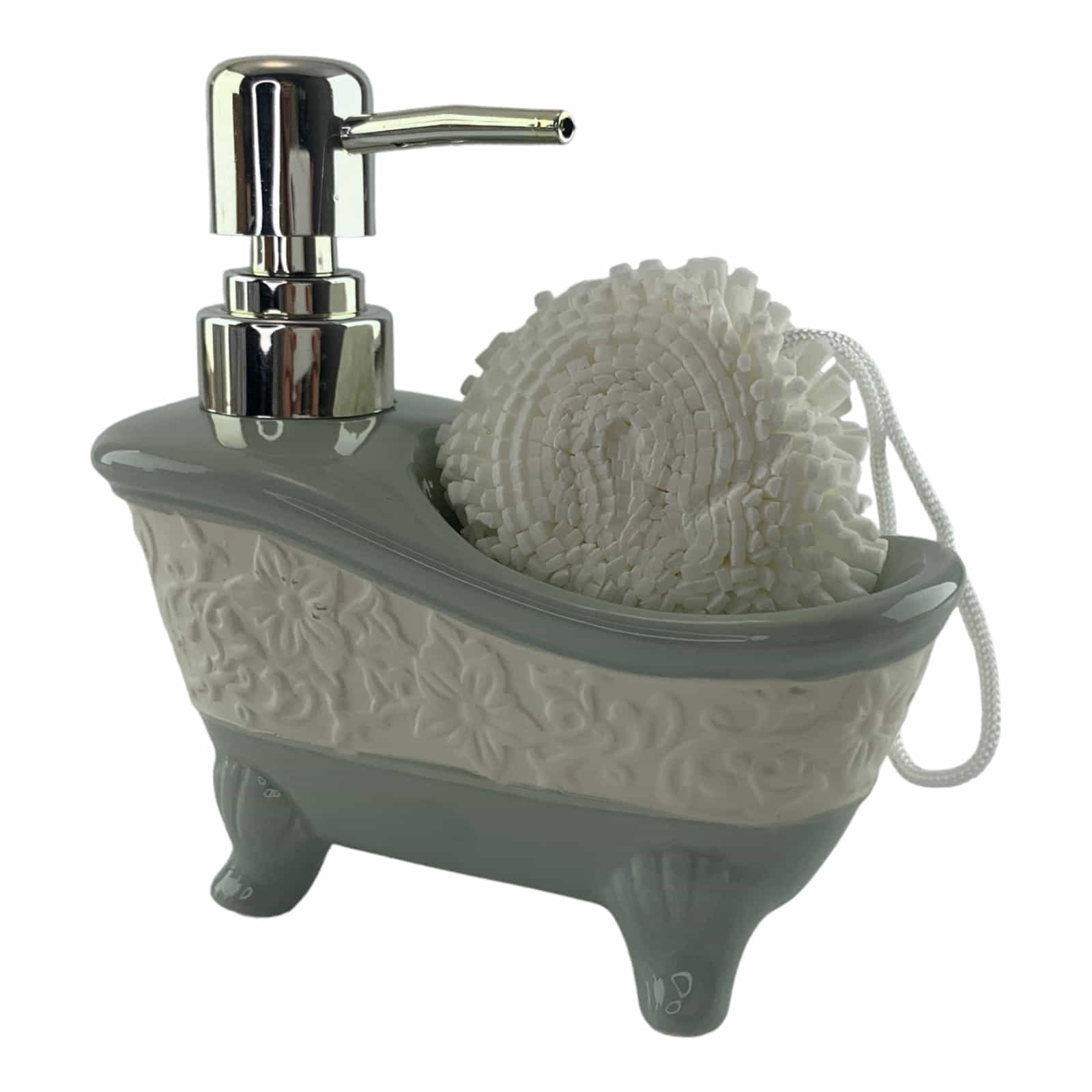 Диспенсер для мыла с мочалкой Ванна лазурный(14х14х7 см) Диспенсер для мыла с мочалкой Ванна лазурный(14х14х7 см)