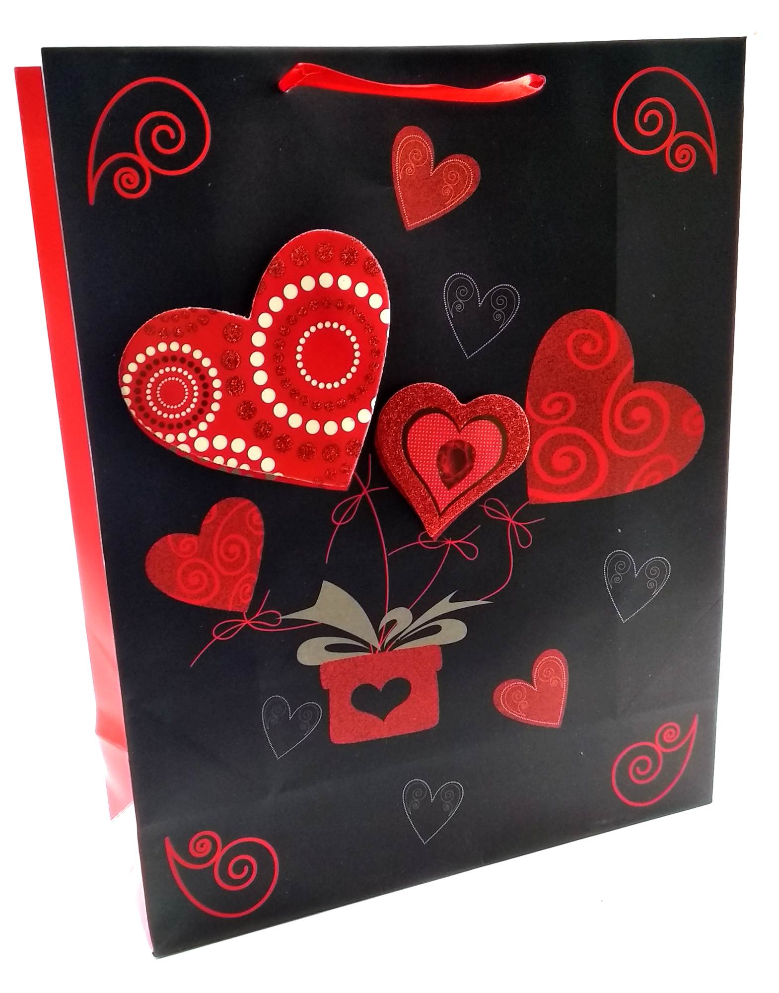 Пакет подарочный картонный с аппликациейLove (30х38х12 см) Пакет подарочный картонный с аппликациейLove (30х38х12 см)