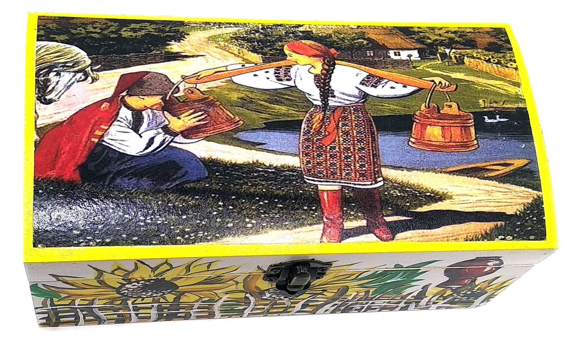 Шкатулка Несе Галя воду (21х10,5х9 см) массив дерева Шкатулка Несе Галя воду (21х10,5х9 см) массив дерева