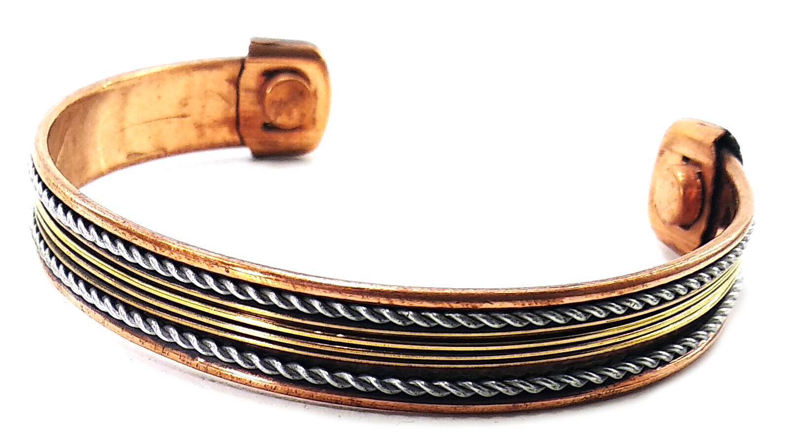 Браслет медный с магнитами Линии (7,5х5,5х1 см)G Браслет медный с магнитами Линии (7,5х5,5х1 см)G