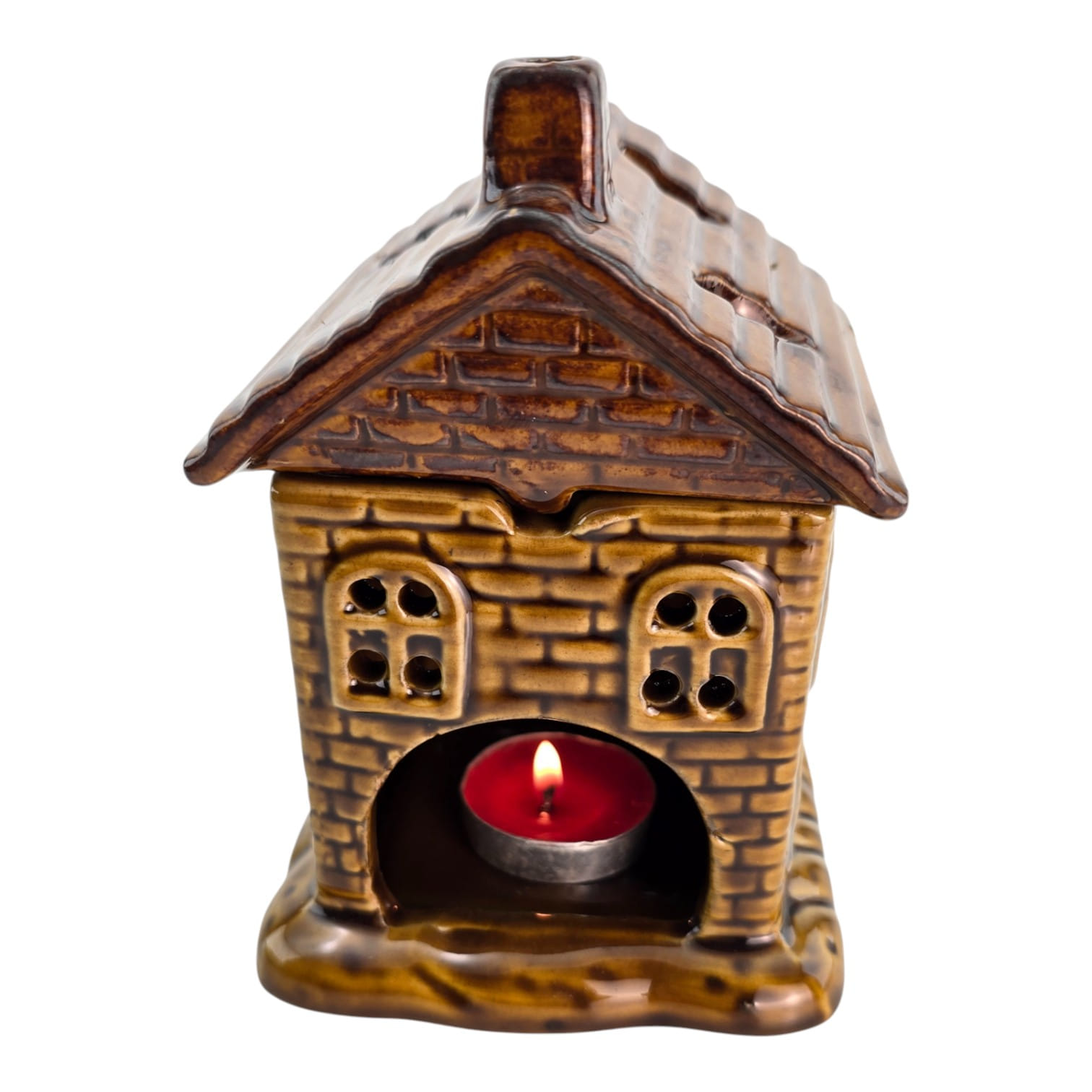 Аромалампа керамическая Домик коричневая (12,8 × 10 × 11 см) Аромалампа керамическая Домик коричневая (12,8 × 10 × 11 см)