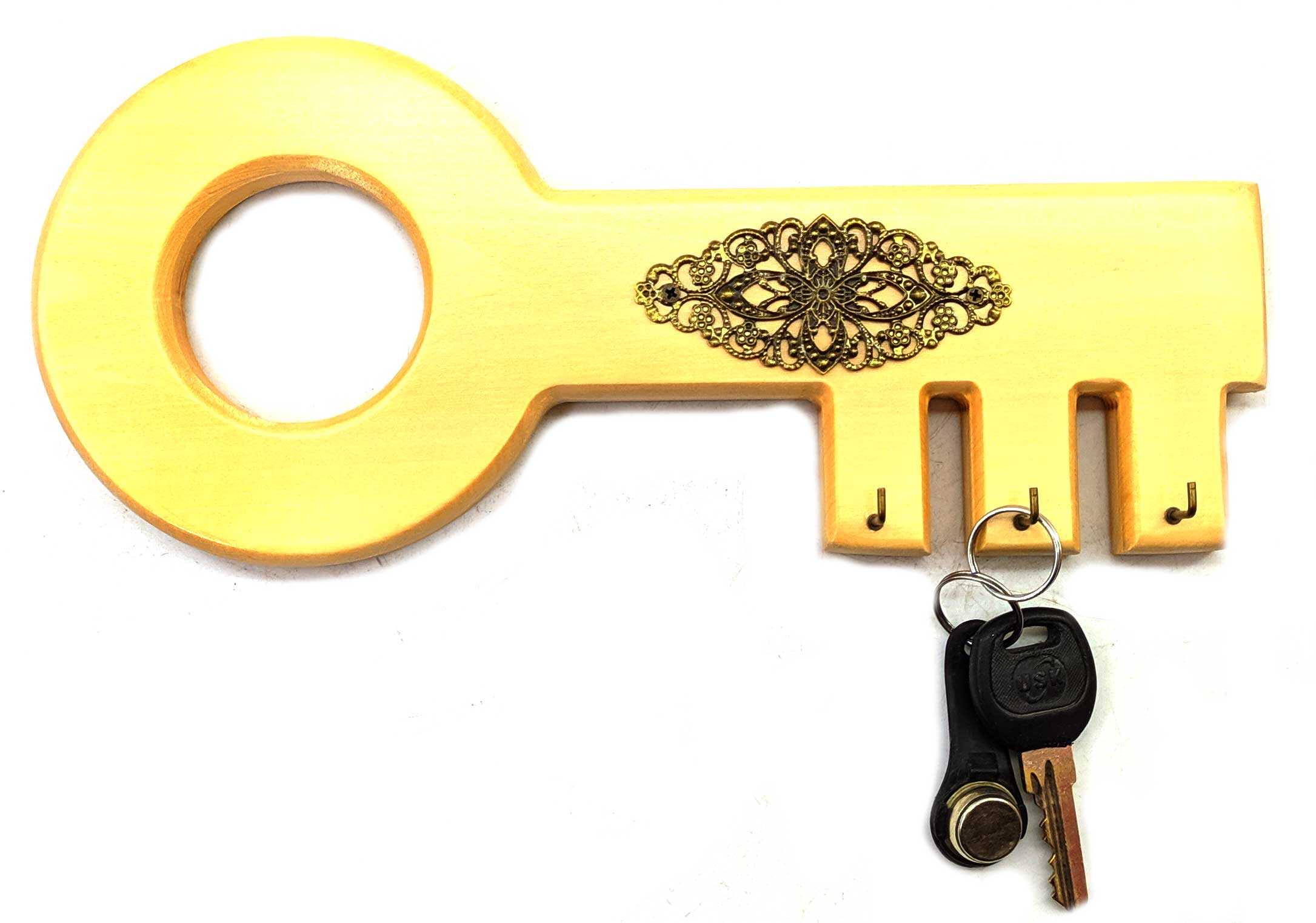 Ключница Ключик деревянная (27х12х2 см) массив дерева Ключница Ключик деревянная (27х12х2 см) массив дерева