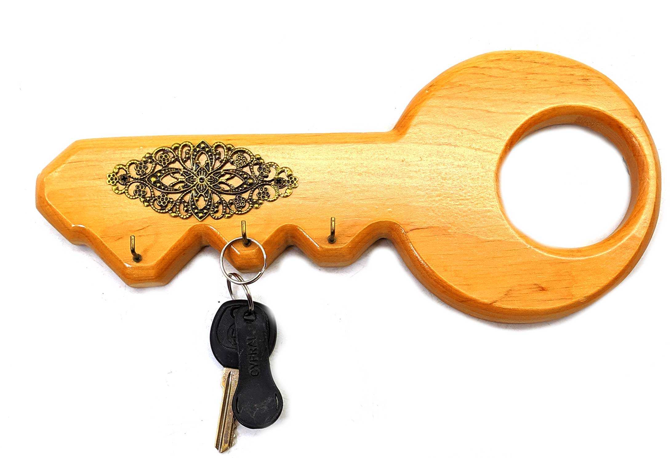 Ключница Ключик деревянная (27х12х2 см) из массива дерева Ключница Ключик деревянная (27х12х2 см) из массива дерева