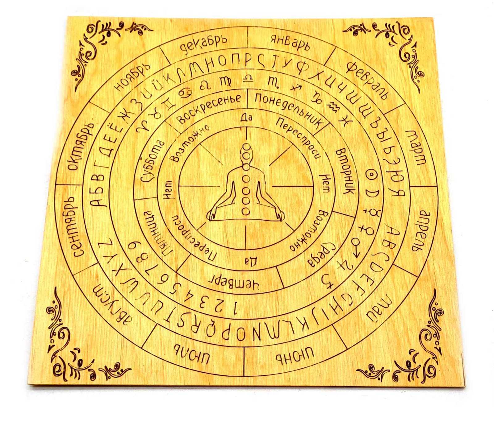 Таблица для работы с маятником Классическая светлая (26х26х0,8см) Таблица для работы с маятником Классическая светлая (26х26х0,8см)