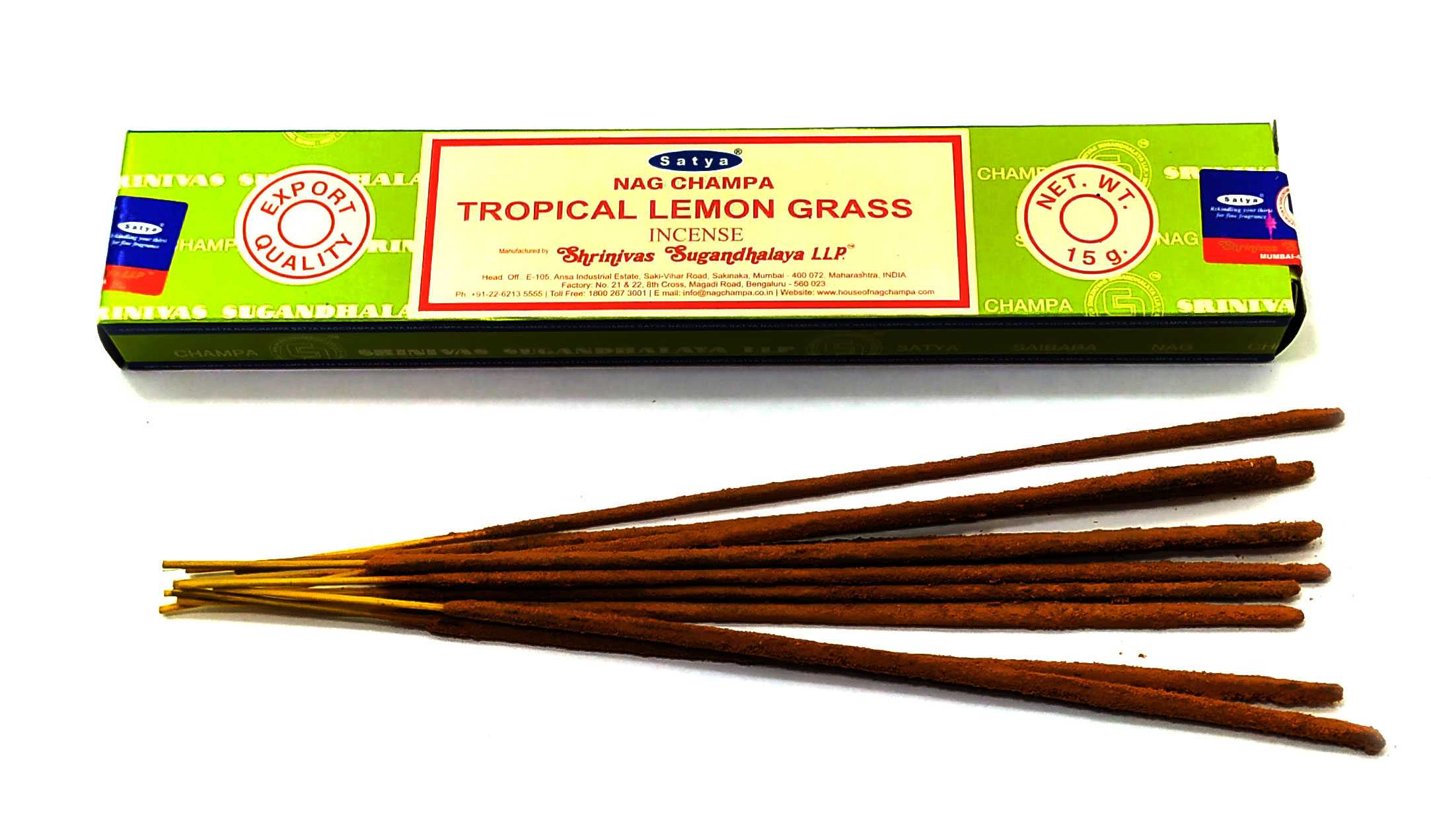Tropical Lemongrass (Тропическая лимонная трава)(15 гр.)(Satya) масала благовоние Tropical Lemongrass (Тропическая лимонная трава)(15 гр.)(Satya) масала благовоние