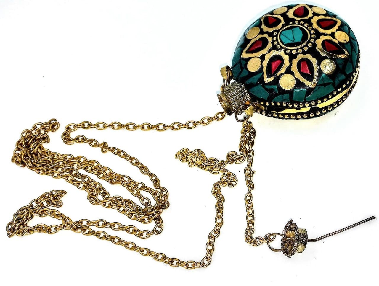 Аромакулон Солнце бронзовый инкрустирован малахитом и кораллами (5,5х4,5х2 см) Аромакулон Солнце бронзовый инкрустирован малахитом и кораллами (5,5х4,5х2 см)