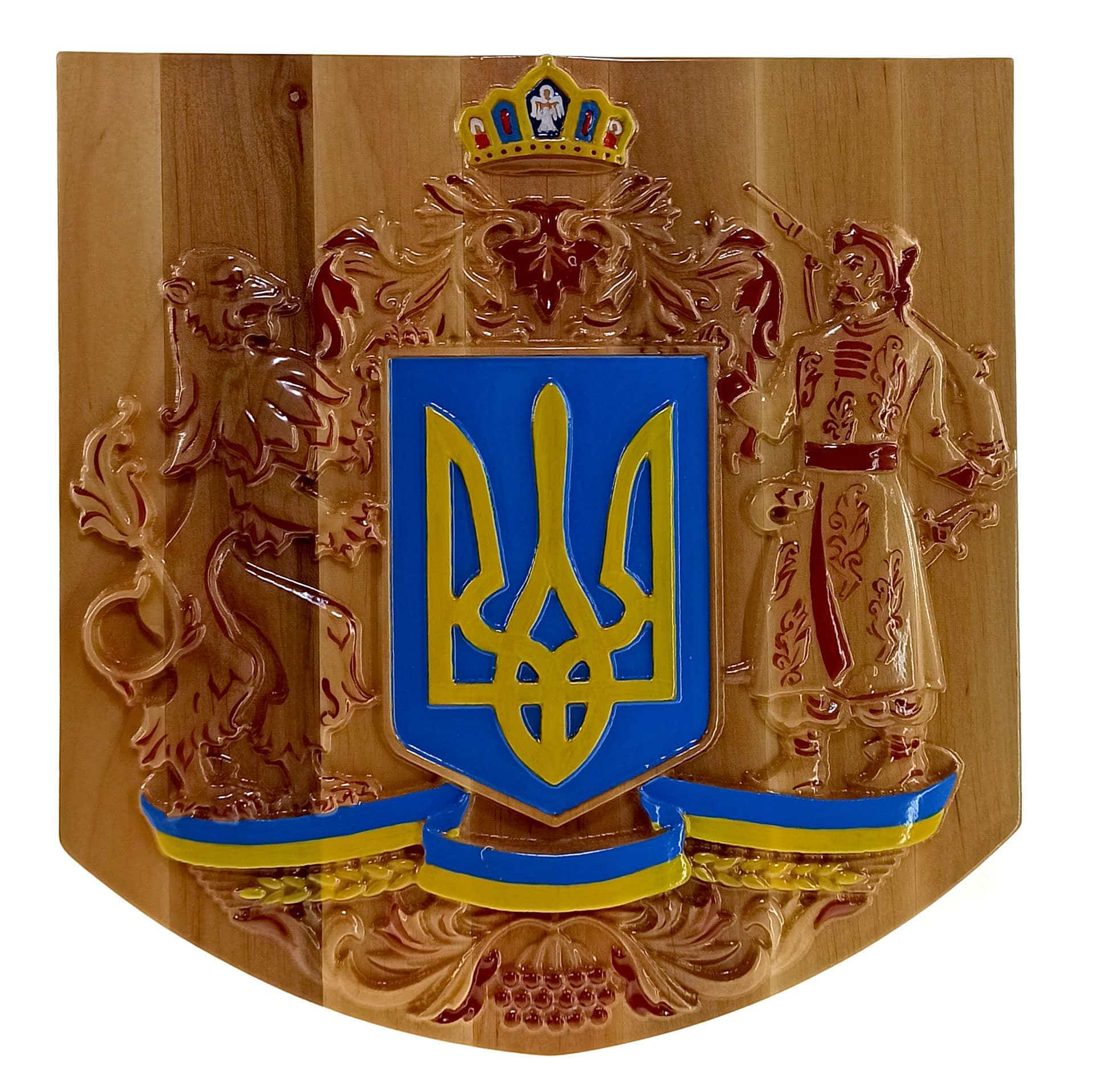 ПанноГерб Украины массив дерева, резное ,(28х29х1,5 см) покрыто патиной,эмалями и лаком. ПанноГерб Украины массив дерева, резное ,(28х29х1,5 см) покрыто патиной,эмалями и лаком.