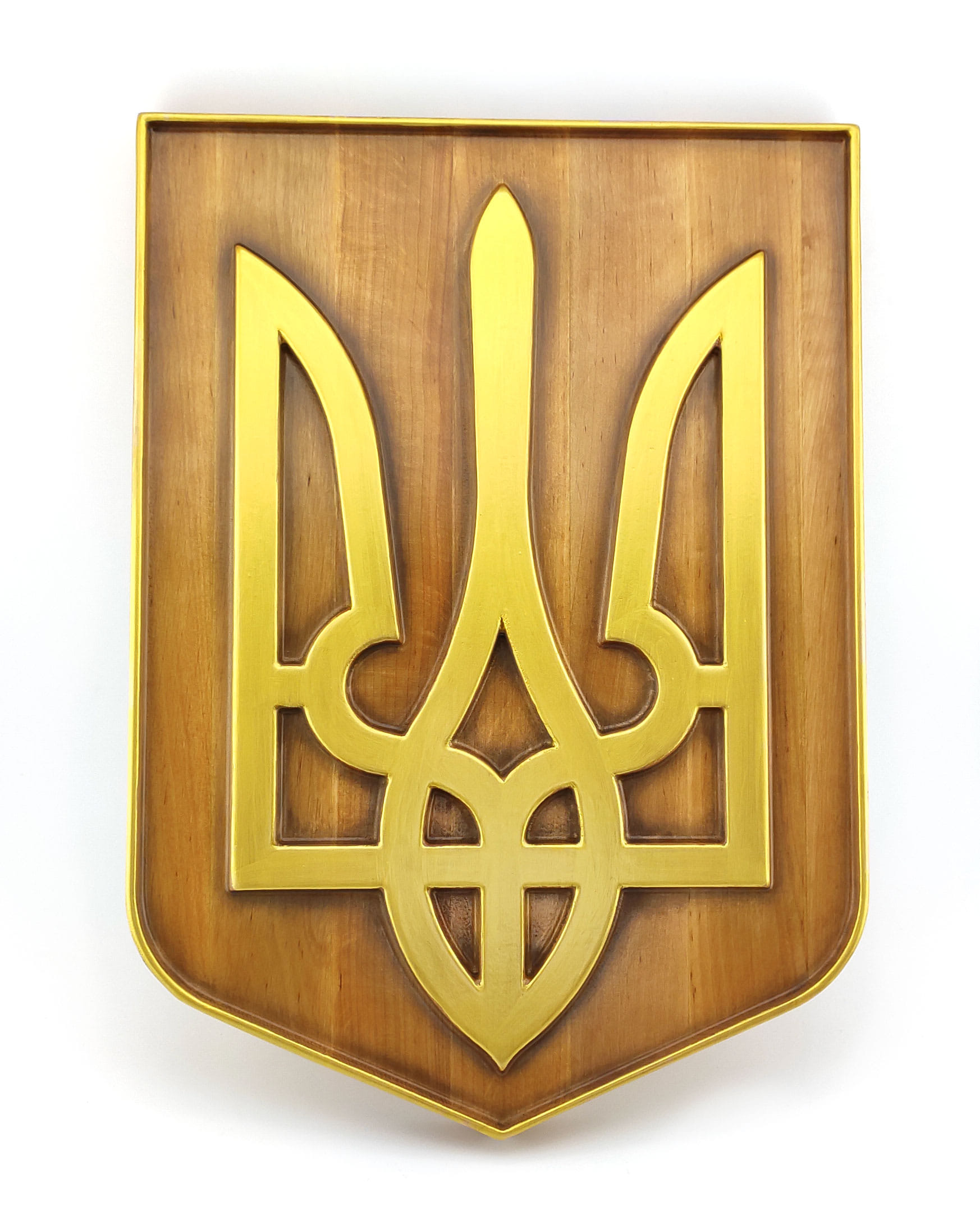 Панно Герб Украины(39*28*2,4см),из натурального дерева,резное,покрыто патиной,лаком,эмалью-золото Панно Герб Украины(39*28*2,4см),из натурального дерева,резное,покрыто патиной,лаком,эмалью-золото
