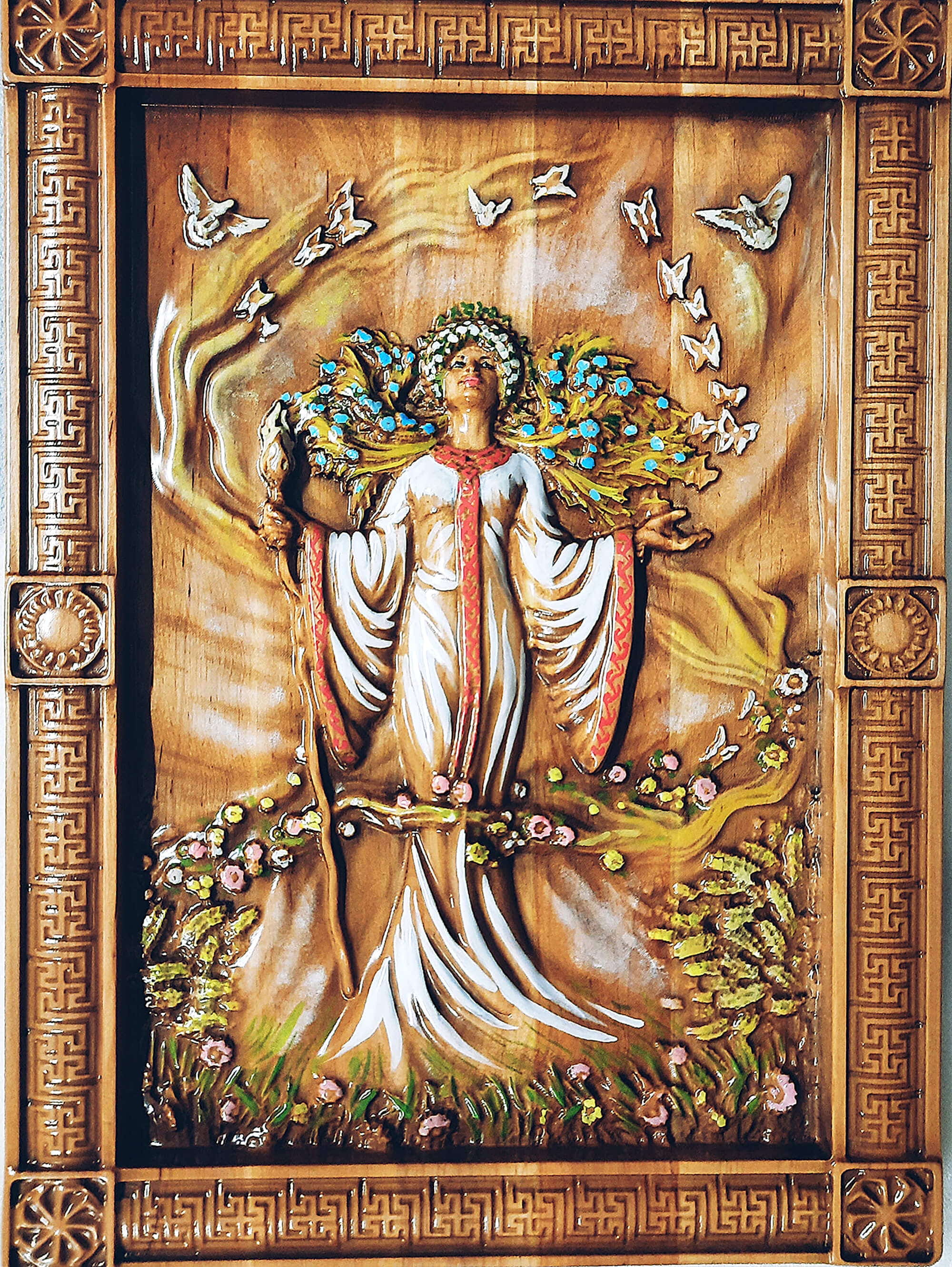 Панно Жива(40×29×2,4см),деревянное, резное,покрыто патиной, лаком ,эмалями,массив дерева Панно Жива(40×29×2,4см),деревянное, резное,покрыто патиной, лаком ,эмалями,массив дерева