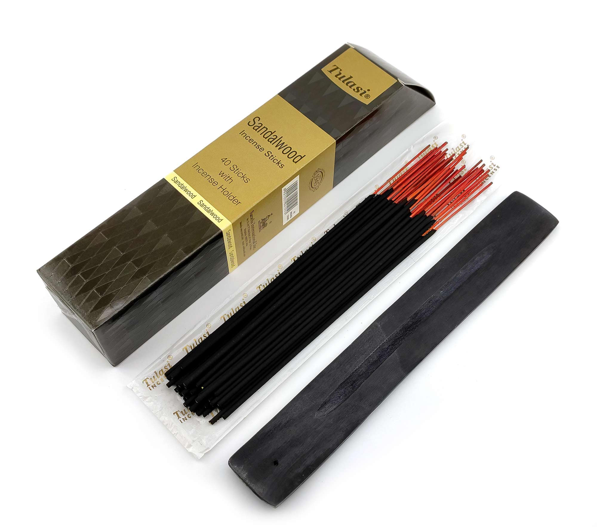 Sandalwood 40 Stiks with Incense Holder (Благовония 40 штук с деревянной подставкой)(Tulasi) Sandalwood 40 Stiks with Incense Holder (Благовония 40 штук с деревянной подставкой)(Tulasi)