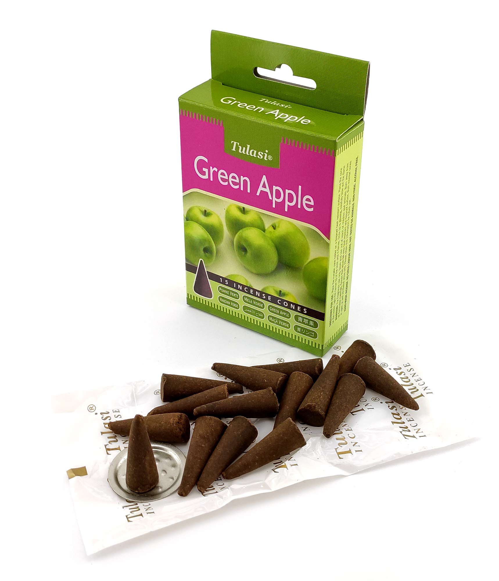 Green Apple Incense Cones (Зеленое Яблоко)(Tulasi) Конусы Green Apple Incense Cones (Зеленое Яблоко)(Tulasi) Конусы