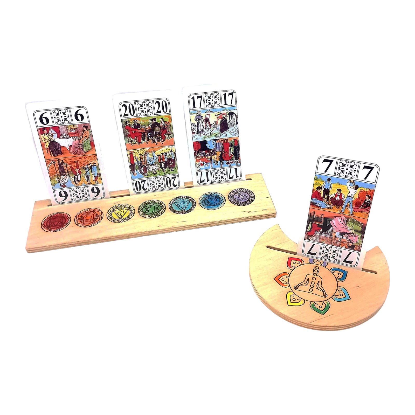 Подставки под карты Таро(25×7,5см)и(10,5×12,5см) 7чакр цветная. Подставки под карты Таро(25×7,5см)и(10,5×12,5см) 7чакр цветная.