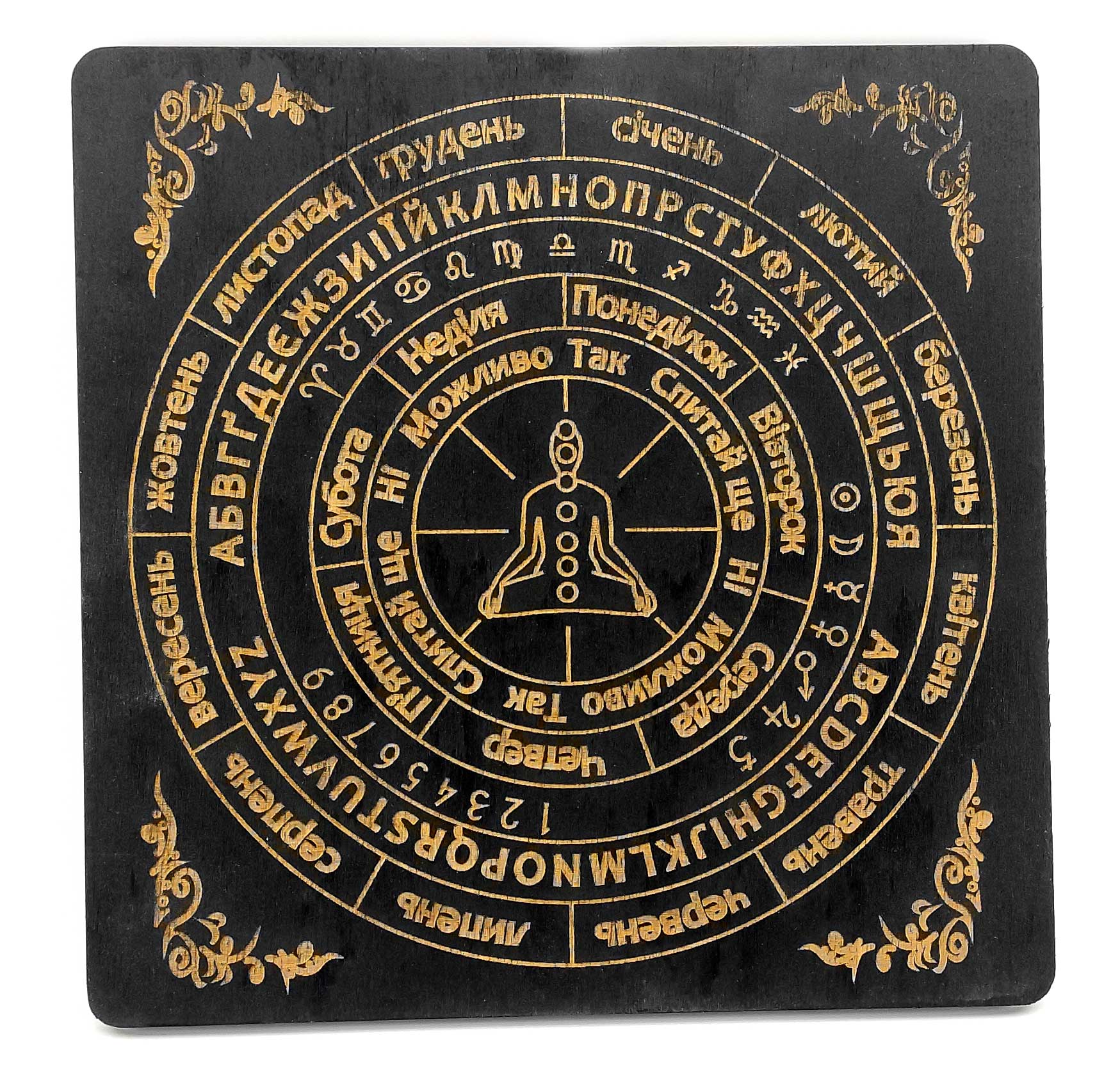 Таблица для работы с маятником Классическая на украинском языке, темная (26х26х0,8см) Таблица для работы с маятником Классическая на украинском языке, темная (26х26х0,8см)