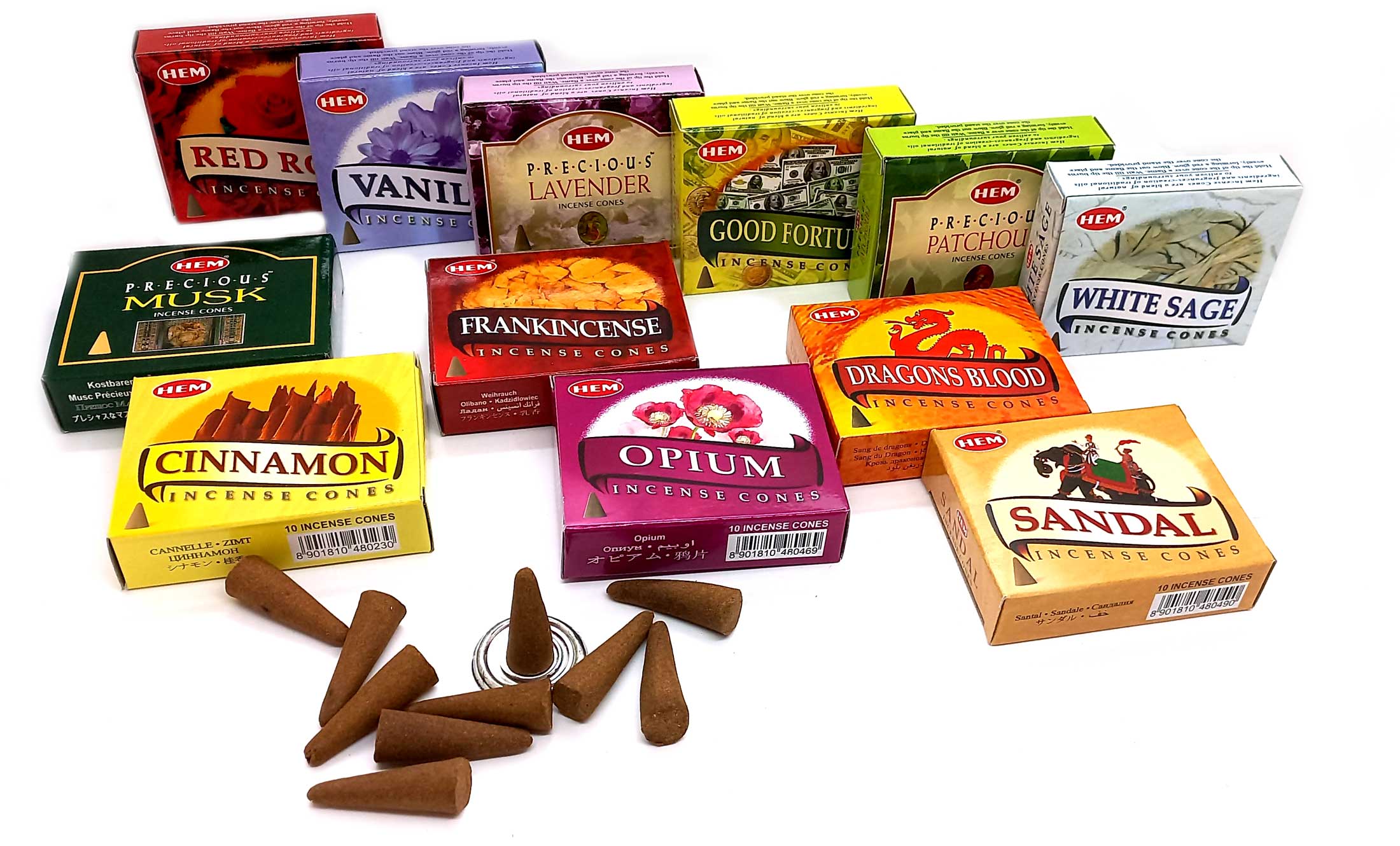 Assorted Perfumed Incense (Конусы в ассортименте, 12 видов по 4 шт каждого вида, всего 48 шт)(Hem) Assorted Perfumed Incense (Конусы в ассортименте, 12 видов по 4 шт каждого вида, всего 48 шт)(Hem)