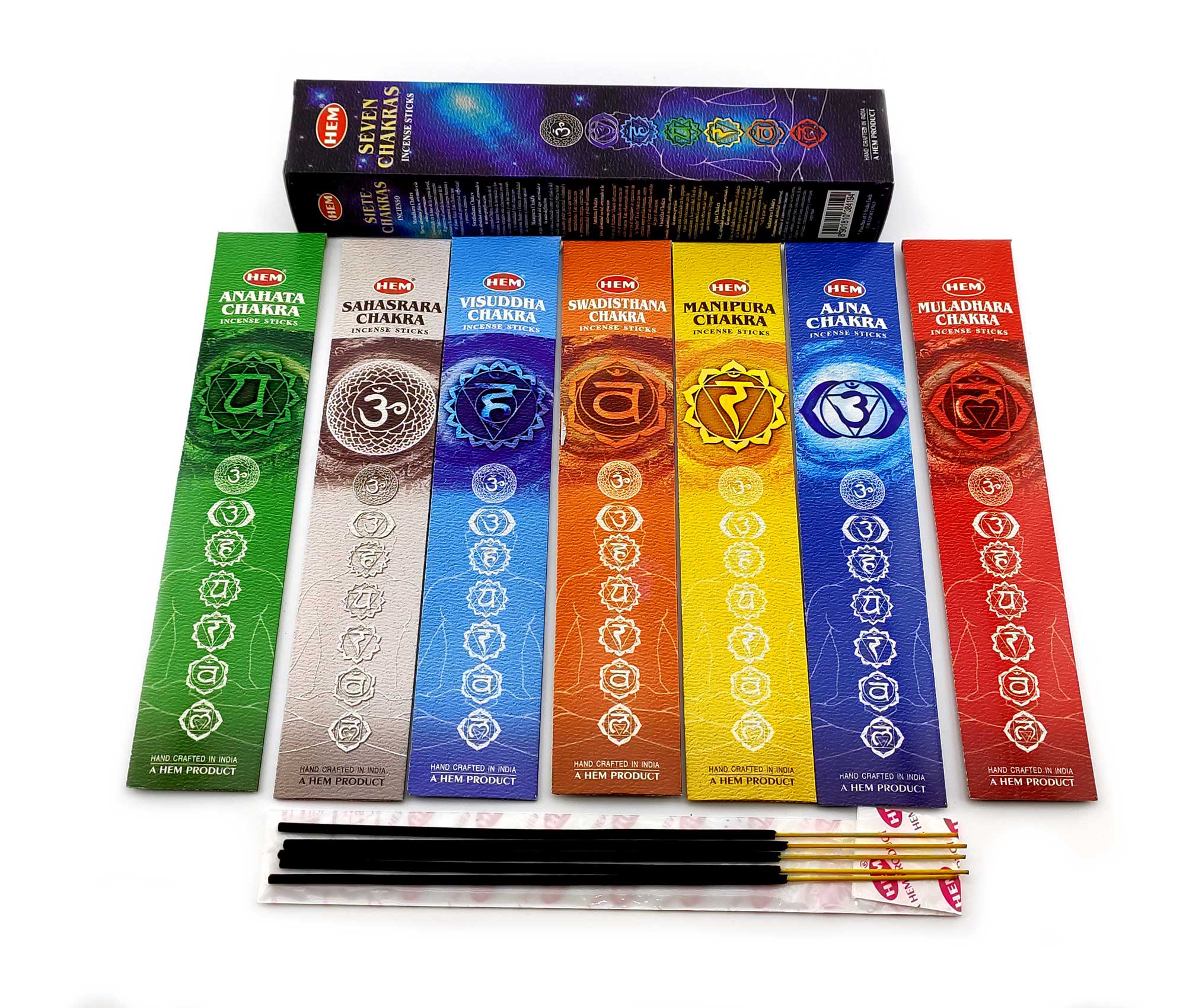 Seven Chakras Pouch (Hem)( набор из 7 видов благовоний) Seven Chakras Pouch (Hem)( набор из 7 видов благовоний)