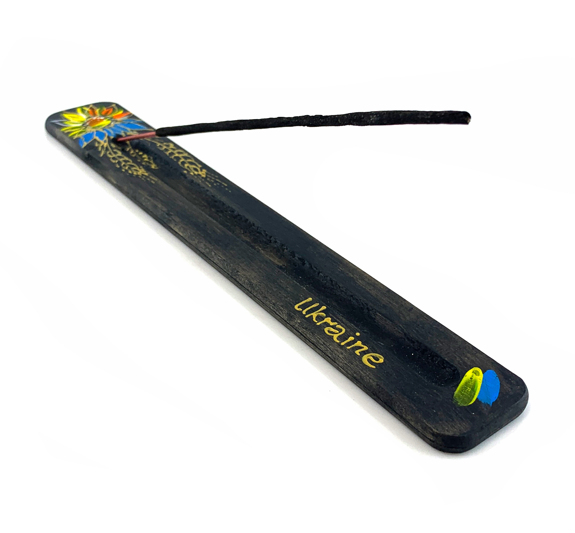 Подставка под благовония Українське сонце (260х40х7 мм), расписано вручную, массив дерева. Подставка под благовония Українське сонце (260х40х7 мм), расписано вручную, массив дерева.