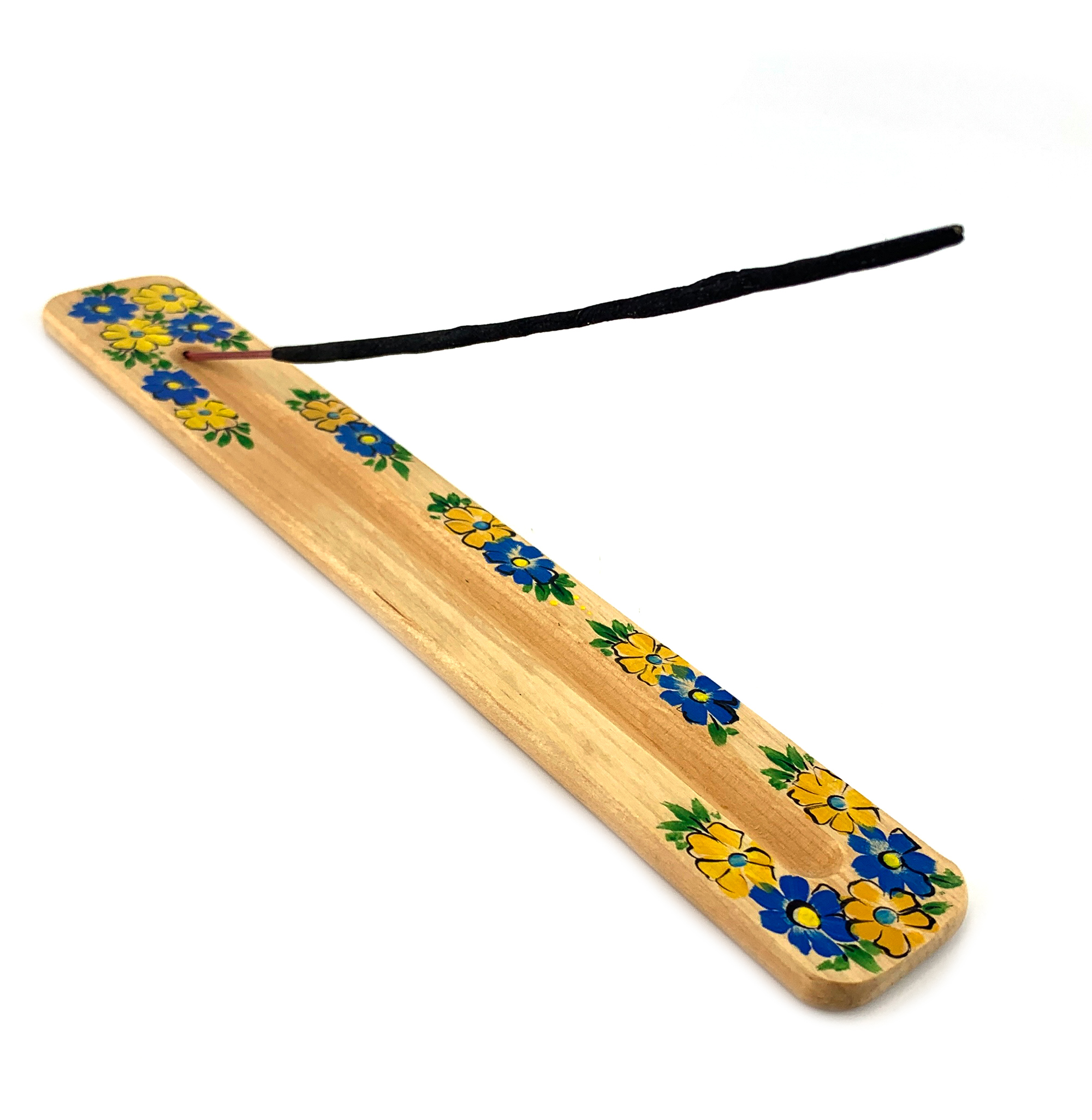 Подставка под благовония Українські волошки (260х40х7 мм), расписано вручную, массив дерева. Подставка под благовония Українські волошки (260х40х7 мм), расписано вручную, массив дерева.