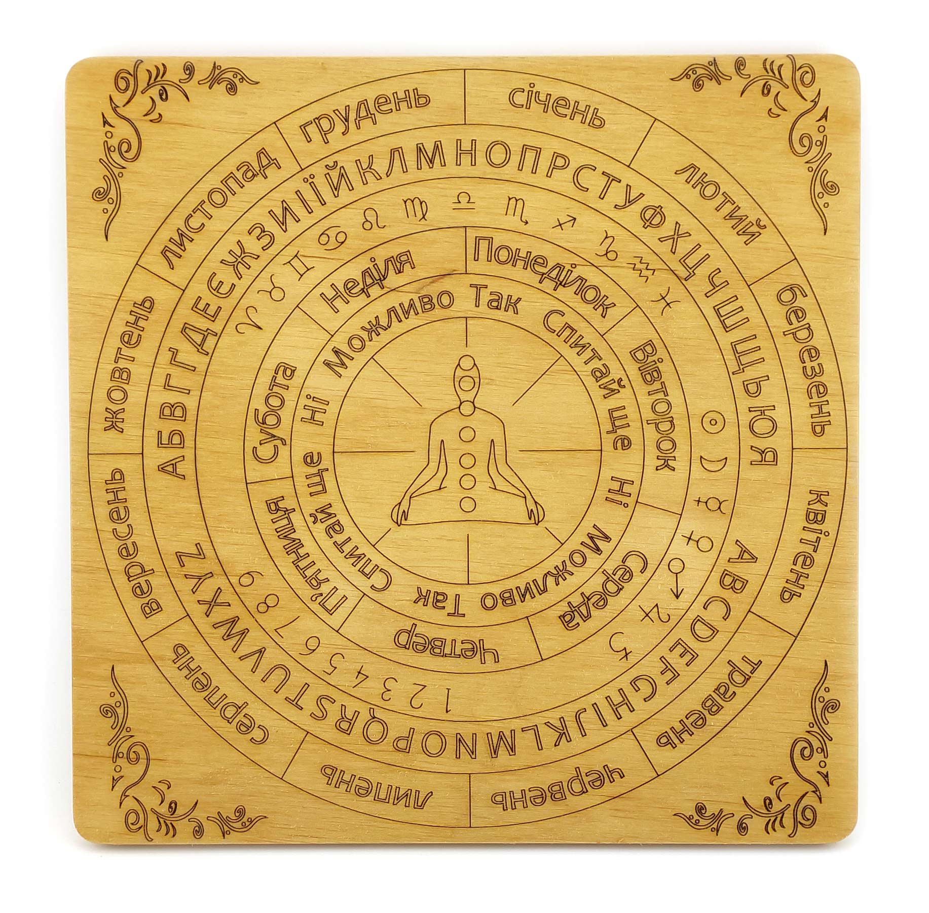 Таблица для работы с маятником Классическая на украинском языке, светлая (26х26х0,8см) Таблица для работы с маятником Классическая на украинском языке, светлая (26х26х0,8см)
