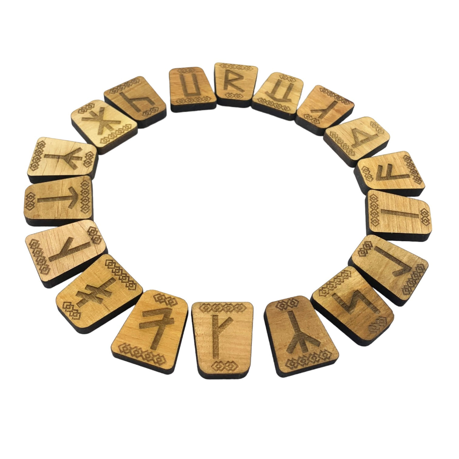 Руны Славянские светлые, 18 рун (2,9×2,4×0,7 см) , массив дерева Руны Славянские светлые, 18 рун (2,9×2,4×0,7 см) , массив дерева