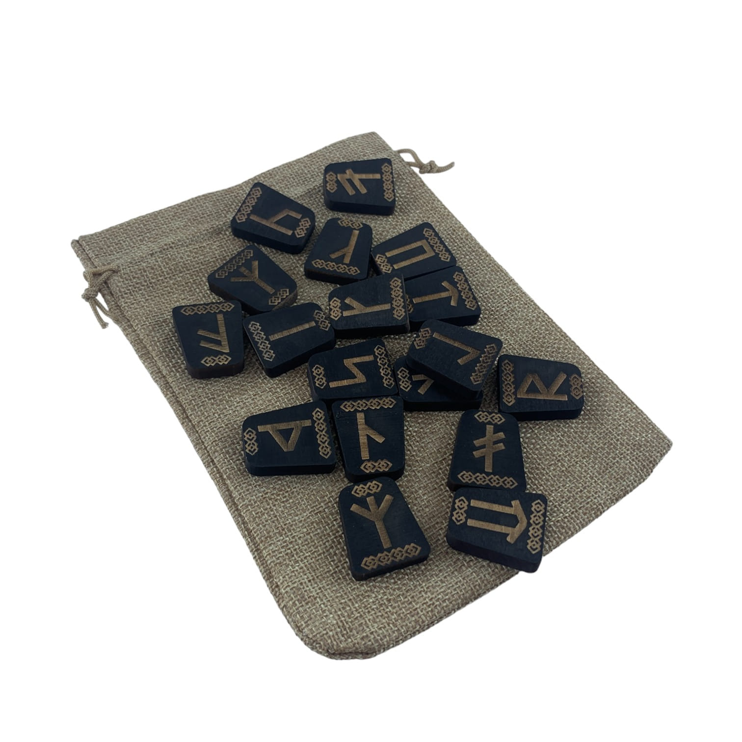 Руны Славянские темные, 18 рун (2,9×2,4×0,7 см) с мешочком , массив дерева Руны Славянские темные, 18 рун (2,9×2,4×0,7 см) с мешочком , массив дерева