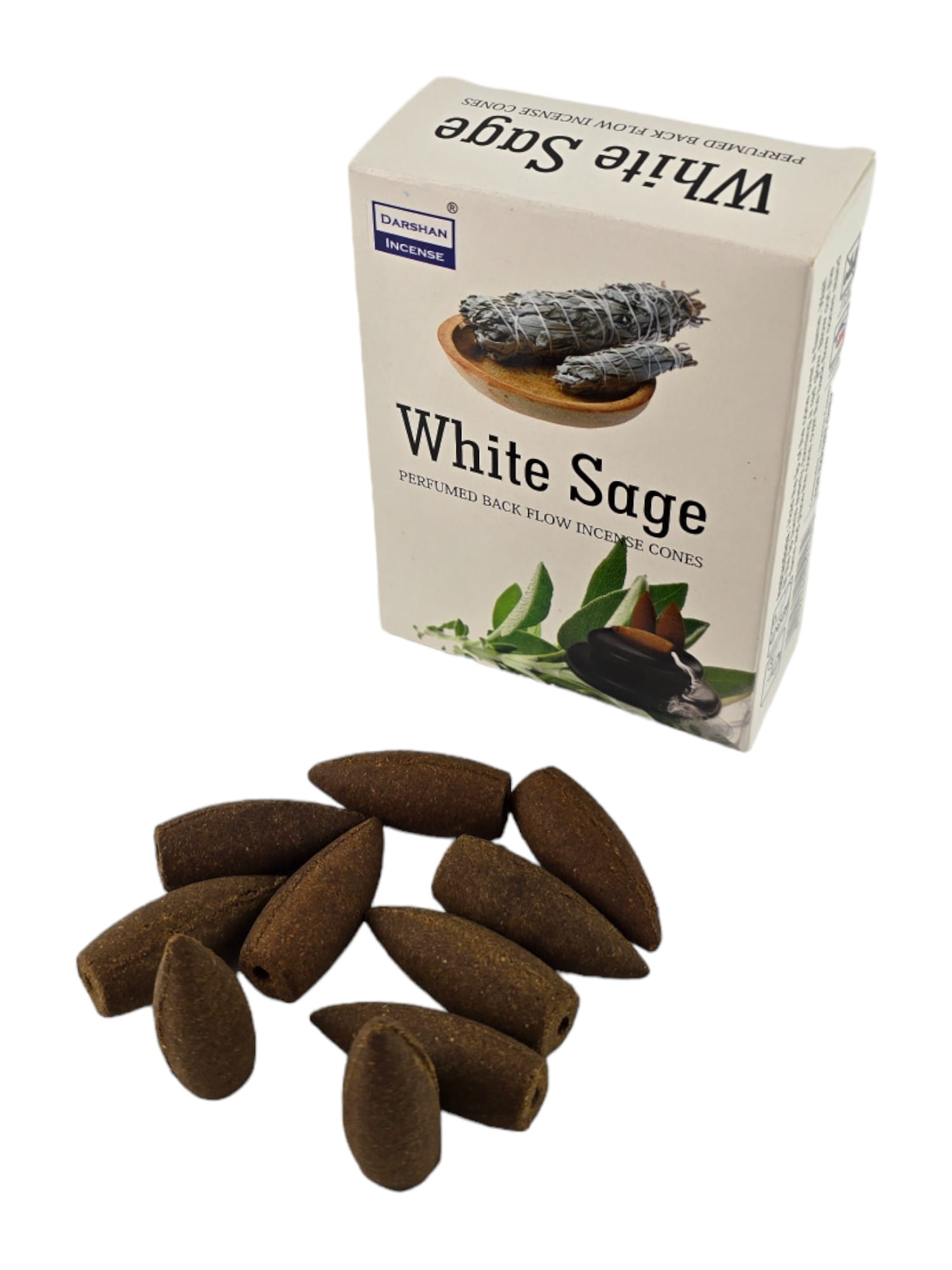 White Sage BackFlow Cones (Белый Шалфей)(Darshan) конусы с обратным потоком White Sage BackFlow Cones (Белый Шалфей)(Darshan) конусы с обратным потоком