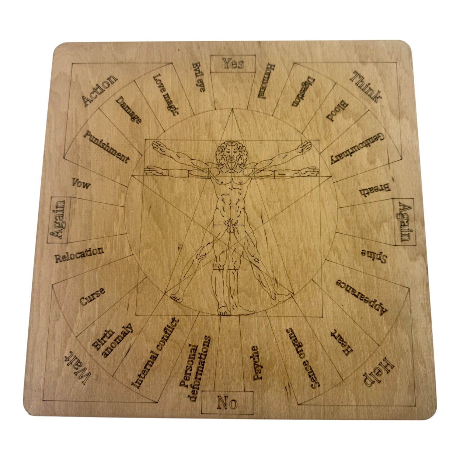 Таблица для работы с маятником Магические воздействия,на английском языке, светлая (26×26×0,8 см) Таблица для работы с маятником Магические воздействия,на английском языке, светлая (26×26×0,8 см)