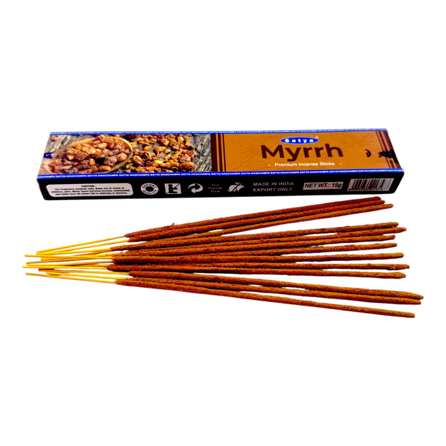 Myrrh premium incence sticks (Мирра)(Satya) пыльцовое благовоние 15 гр. Myrrh premium incence sticks (Мирра)(Satya) пыльцовое благовоние 15 гр.