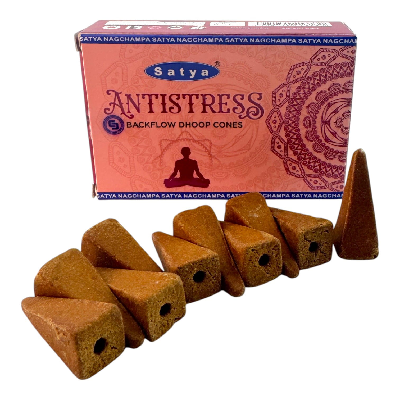 Antistress Backflow Dhoop Cone (Антистресс)(Satya) 10 конусов в упаковке Antistress Backflow Dhoop Cone (Антистресс)(Satya) 10 конусов в упаковке