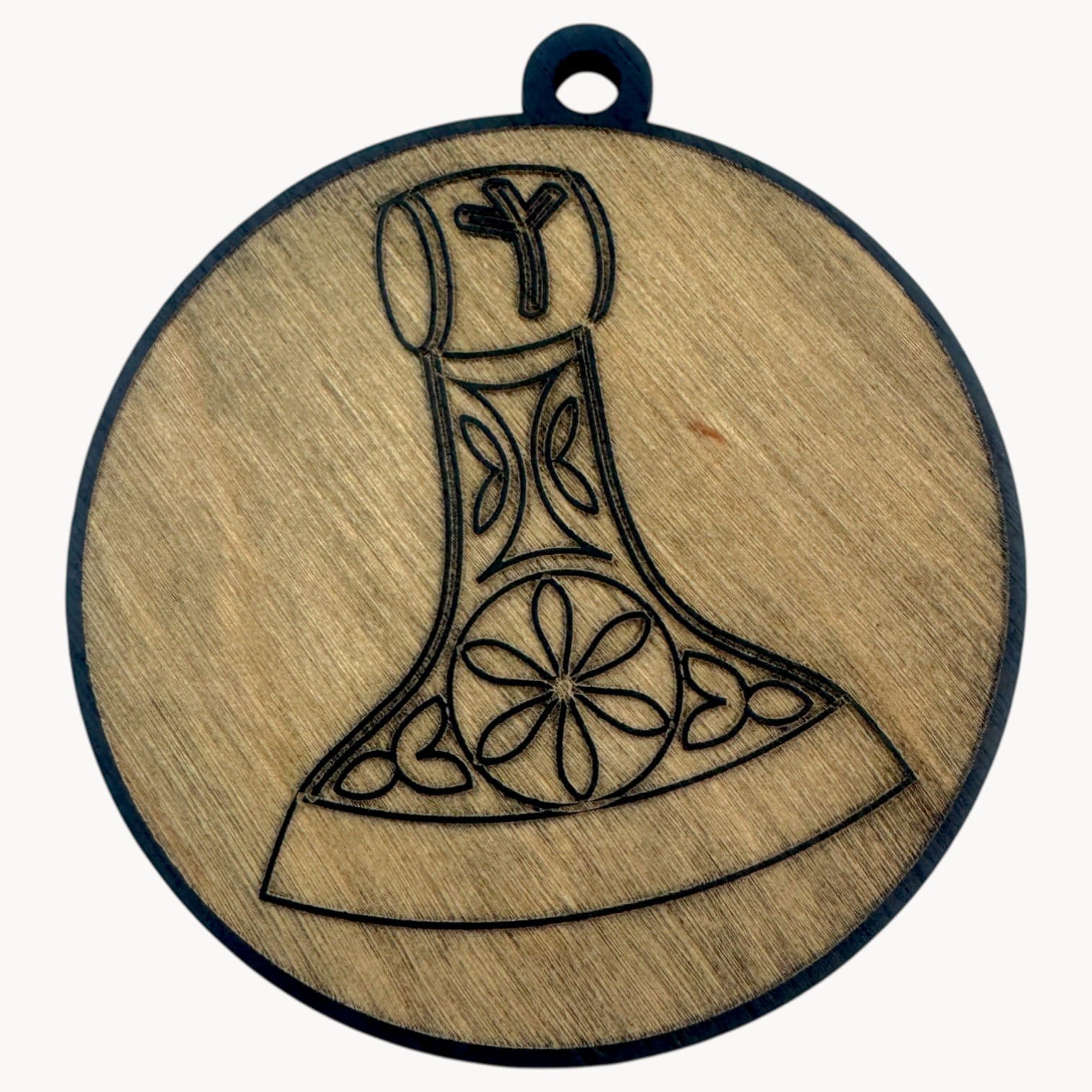 Оберег Секира Перуна,темный (d-9 см) дерево Оберег Секира Перуна,темный (d-9 см) дерево