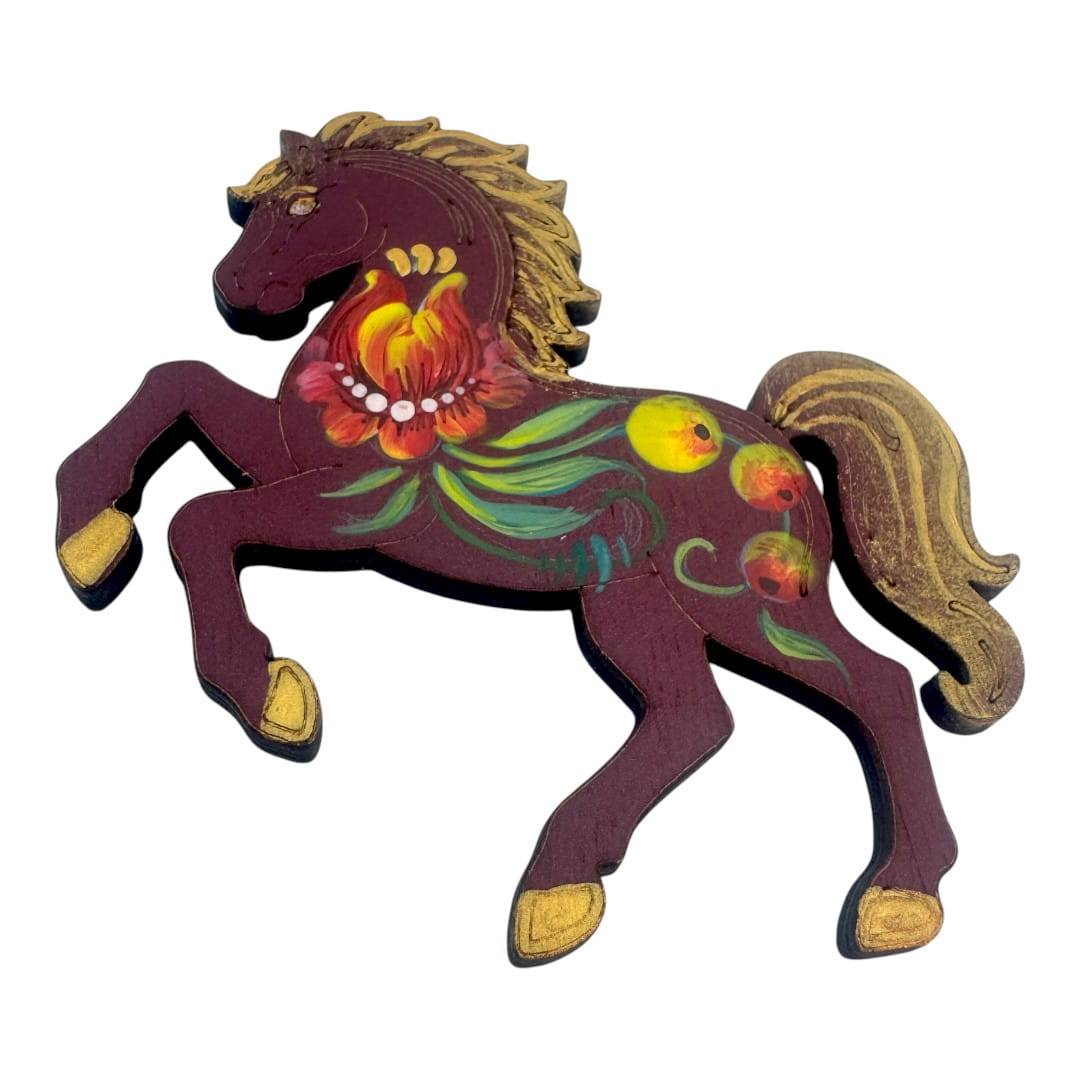 Магнит Лошадка на удачу (9х7х0,4 см) ручная роспись. Магнит Лошадка на удачу (9х7х0,4 см) ручная роспись.