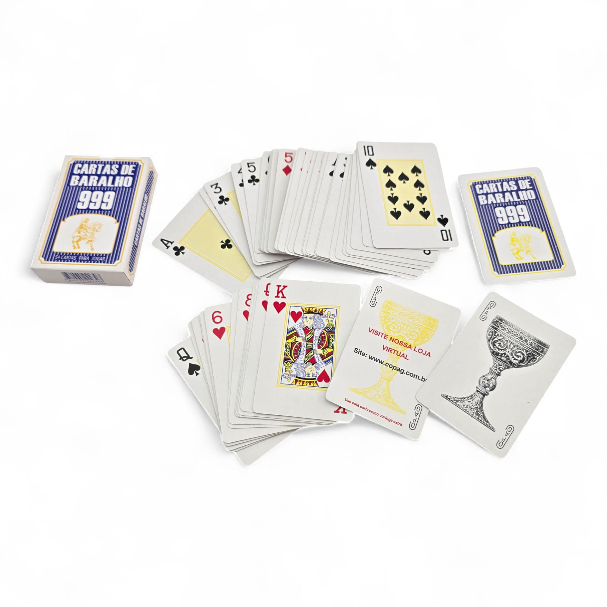 Карты игральные 999 с синей рубашкой 8.5 x 5.6 см, ламинированный картон Карты игральные 999 с синей рубашкой 8.5 x 5.6 см, ламинированный картон