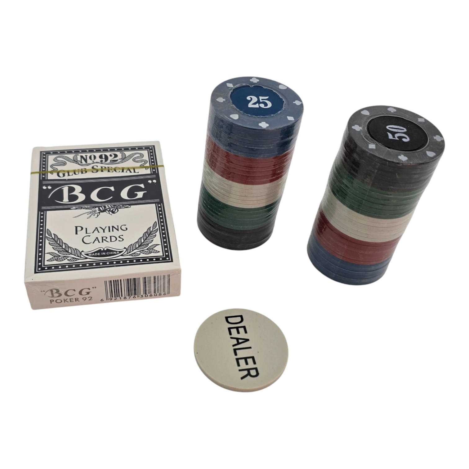 Покерный набор 60 фишек 3,8 см с картами и жетоном дилера Покерный набор 60 фишек 3,8 см с картами и жетоном дилера