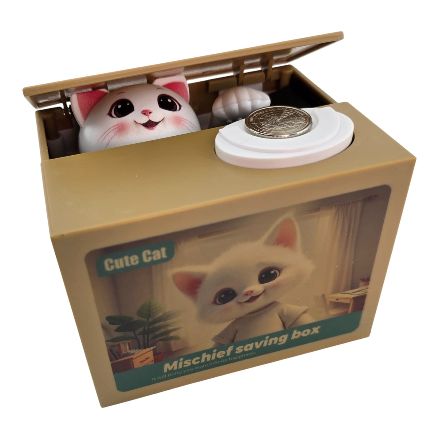 Интерактивная копилка Котёнок на батарейках (12 х 10 х 9 см) Интерактивная копилка Котёнок на батарейках (12 х 10 х 9 см)