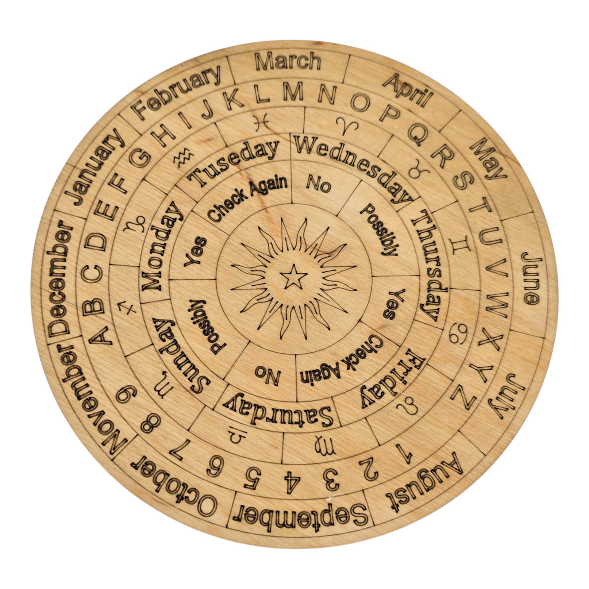 Таблица для работы с маятником Солнечный центр, круглая, на английском языке, светлая (18х0,4см) Таблица для работы с маятником Солнечный центр, круглая, на английском языке, светлая (18х0,4см)