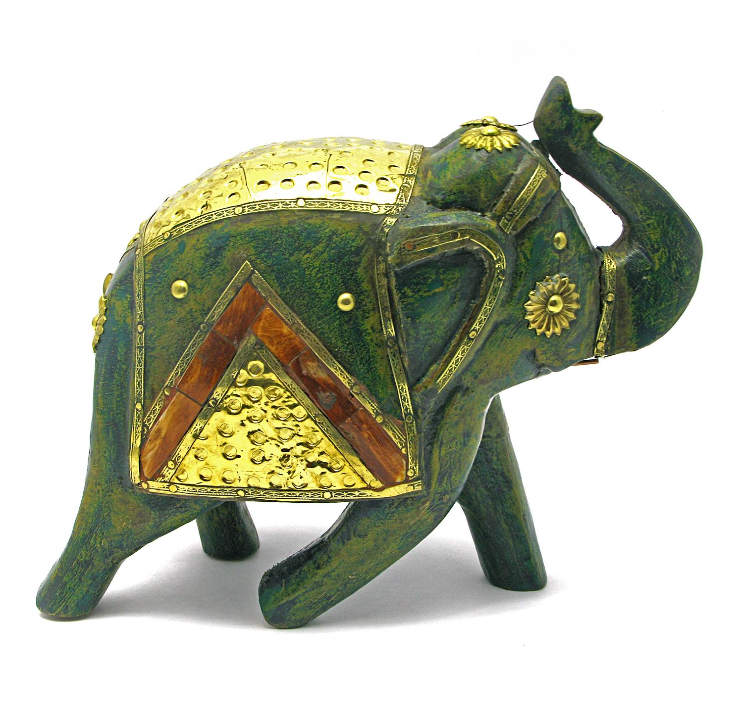 Слон деревянный винтажный с медными вставками (h-20 см) Слон деревянный винтажный с медными вставками (h-20 см)