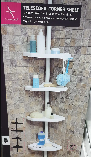 Полка для ванной угловая PrimaNova металлическая опора 01-01 Полка для ванной угловая PrimaNova металлическая опора 01-01