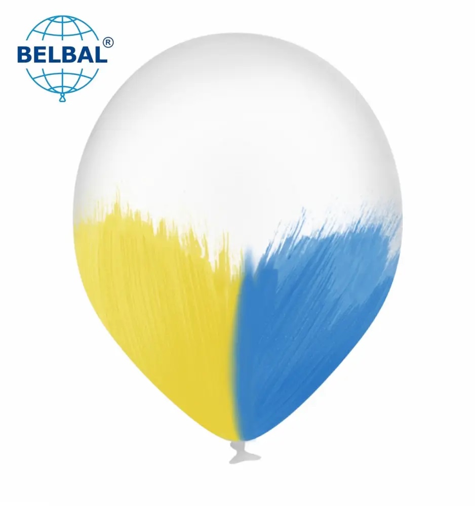 Воздушный шарик Brush сине-желтый, без глиттера (2 цв.) 12 Воздушный шарик Brush сине-желтый, без глиттера (2 цв.) 12