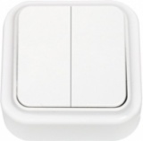 А56-134 Выключатель двойной наружный Пралеска Bylectrica белый А56-134 Выключатель двойной наружный Пралеска Bylectrica белый