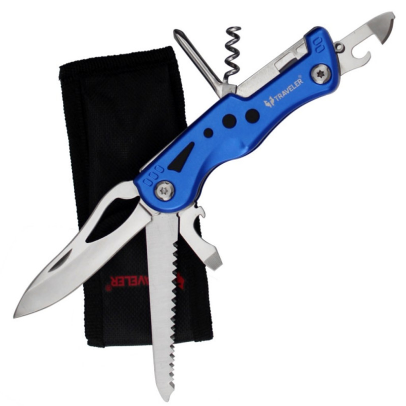 Многофункциональный нож (мультитул) (6 В 1) Traveler 001 Синий, Красный, Чёрный Многофункциональный нож (мультитул) (6 В 1) Traveler 001 Синий, Красный, Чёрный