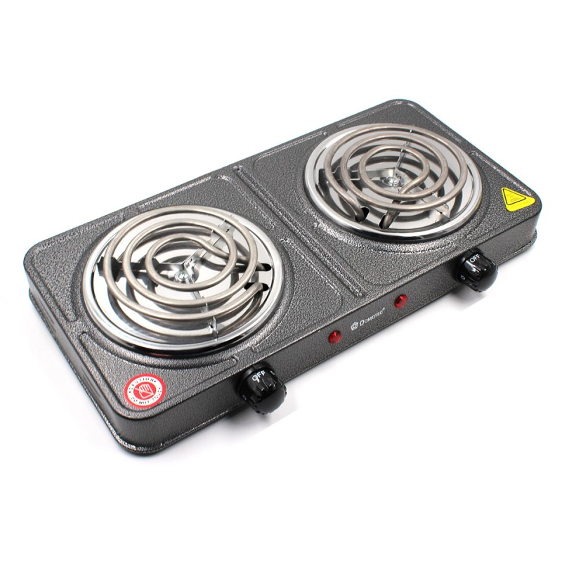 Плита электрическая Domotec MS-5802 2кф., 2000Вт. (Серый) Плита электрическая Domotec MS-5802 2кф., 2000Вт. (Серый)