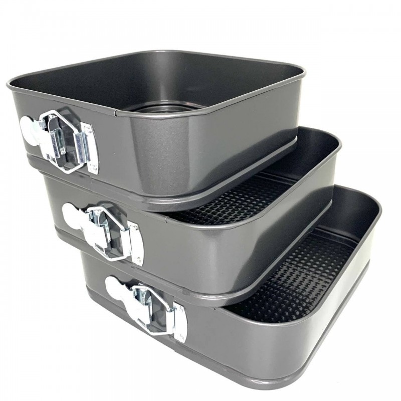 Формы квадратные UNIQUE UN-1704 3шт 22/24/26см Формы квадратные UNIQUE UN-1704 3шт 22/24/26см