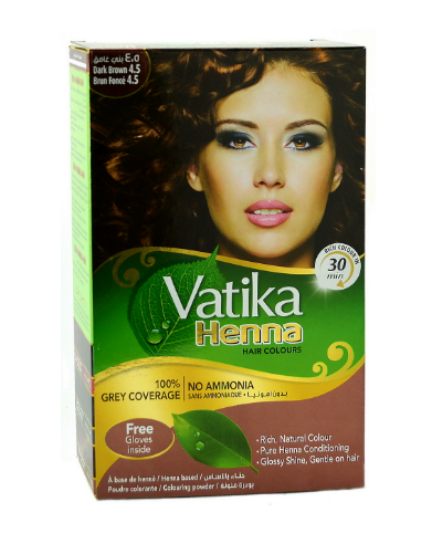 Краска для волос на основе хны Каштановой Vatika (Dark brown) 6*10г Краска для волос на основе хны Каштановой Vatika (Dark brown) 6*10г