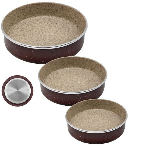 Противни с антиприг.покрытием 3пр/наб 24/26/28см*7см Противни с антиприг.покрытием 3пр/наб 24/26/28см*7см